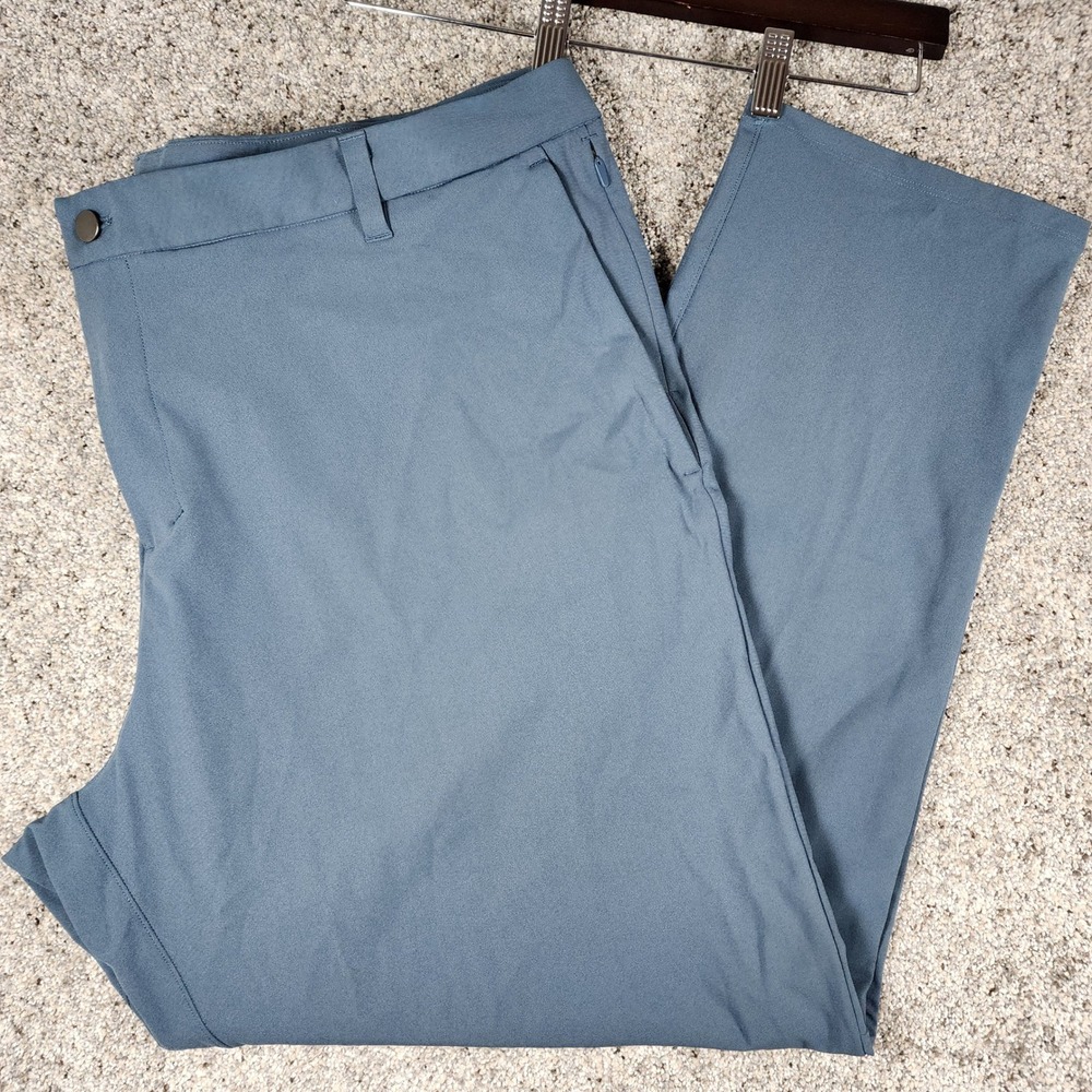 Lululemon Commission Pant Mens 46 Classic Fit Warpstreme Blue Grey Excellent